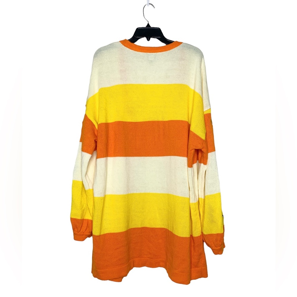 Disney Mickey Mouse Halloween Candy Corn Stripe Open Cardigan - Picture 3 of 7